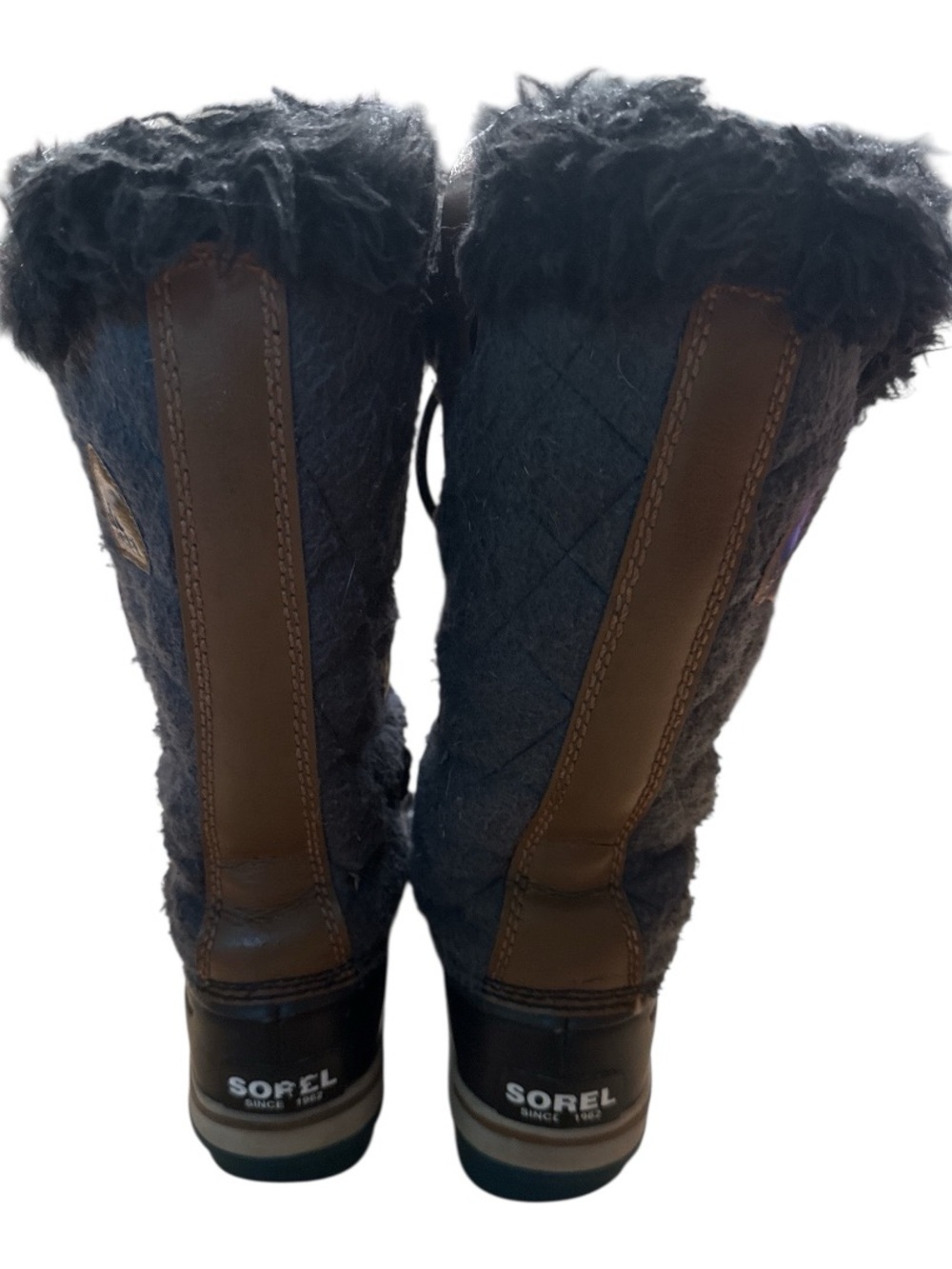 Sorel Tofino Felt Quilted Boots Gray/Black Women's Size 6 - Picture 3 of 4